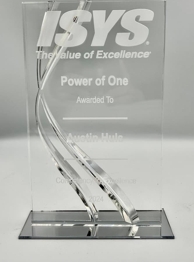 acrylic-awards: ISYS Power of One Award