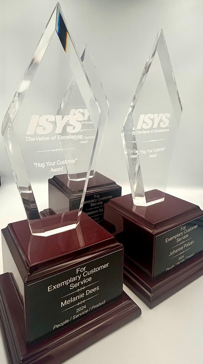 acrylic-awards: ISYS Hug Your Customer Awards