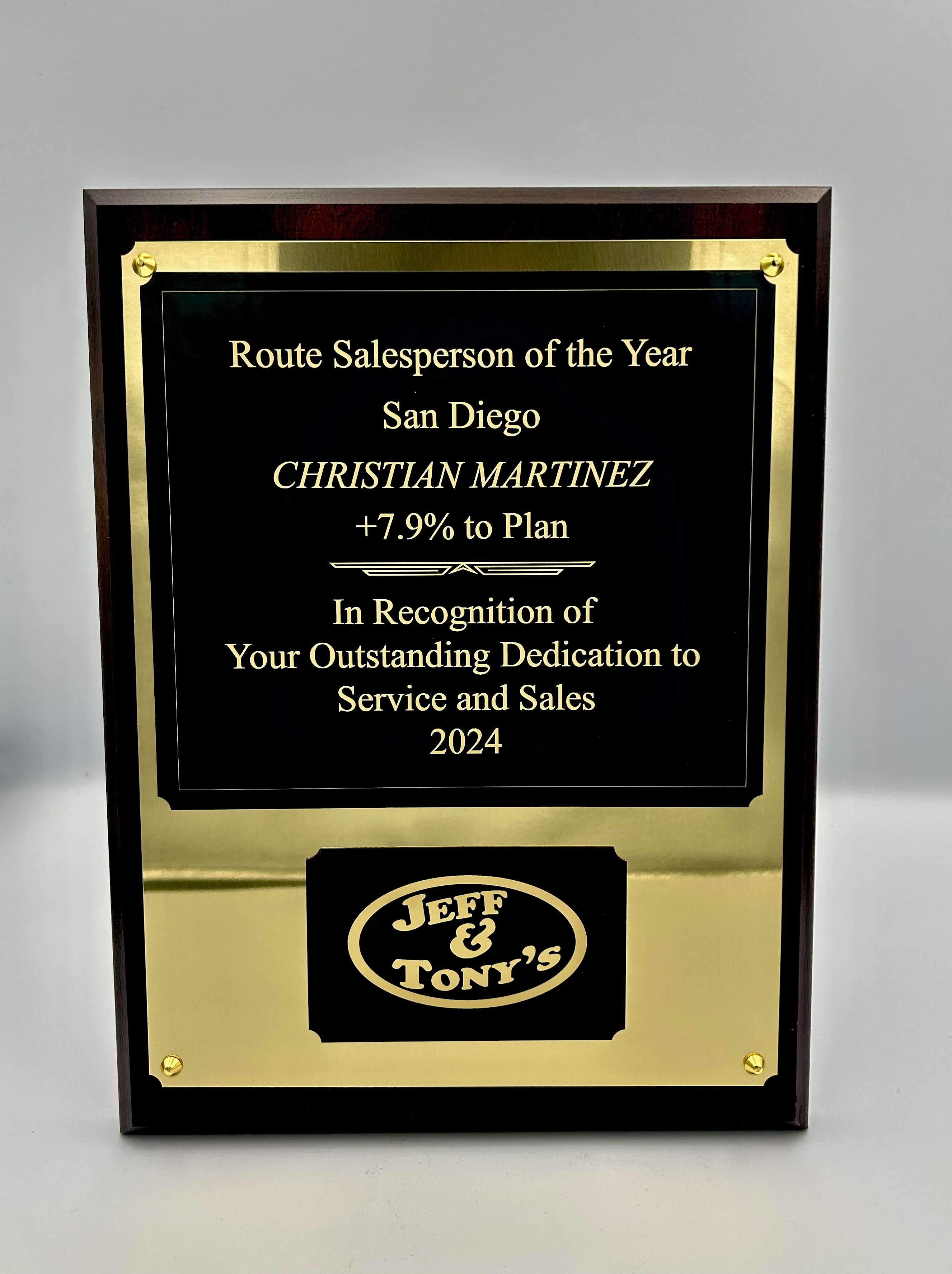 plaques: Salesperson of the Year Award